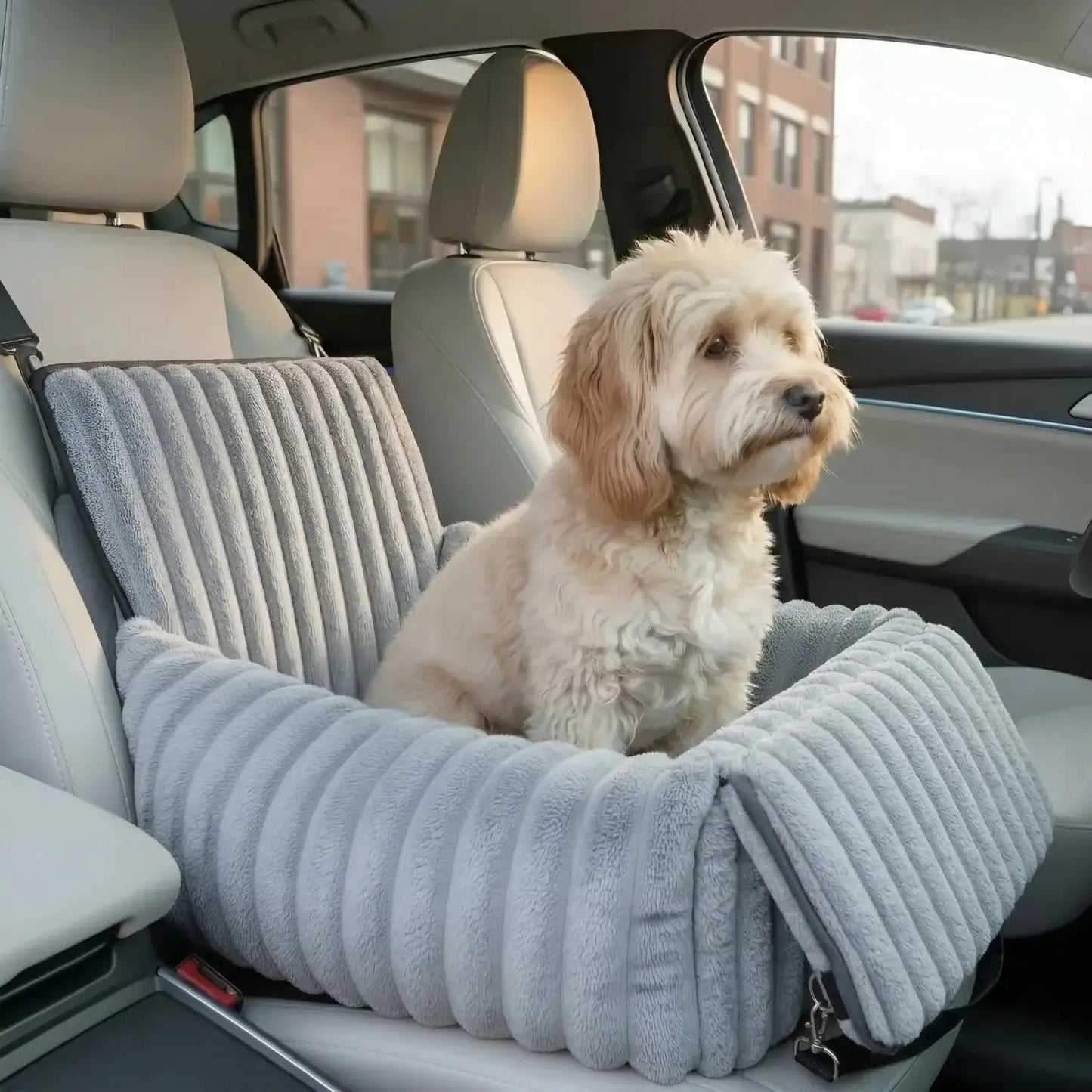 MrFluffyFriend™ - Asiento de Coche para Perros Seguro y Cómodo