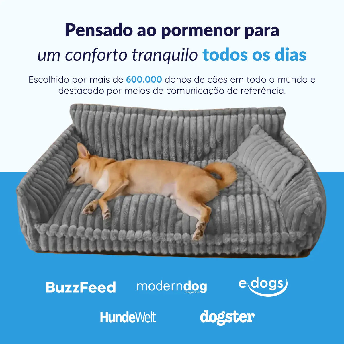 MrFluffyFriend™ - Cama Ortopédica para Cães - Sofá com Capa Lavável (PT)